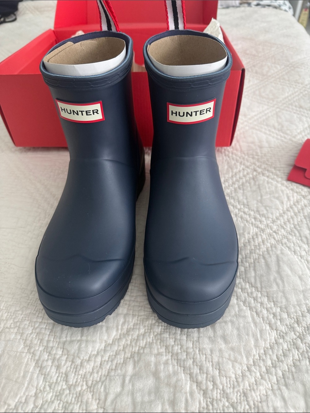 Hunter PLAY Short Rain Boots Valtameri Blue Short Rain Boot 7US 38EU Waterproof - Picture 10 of 12